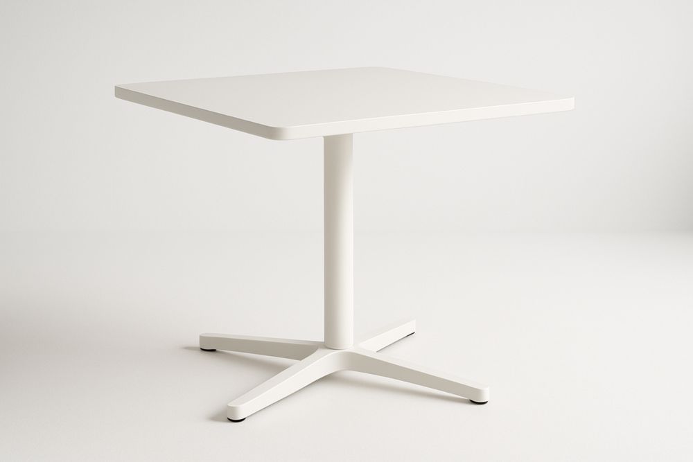 Quadratischer Tisch 70x70 cm Metall MDF Weiß