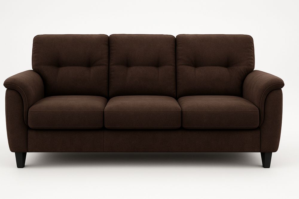 Dreier-Sofa Braun Stoff Schaumstoff Holz 200cm