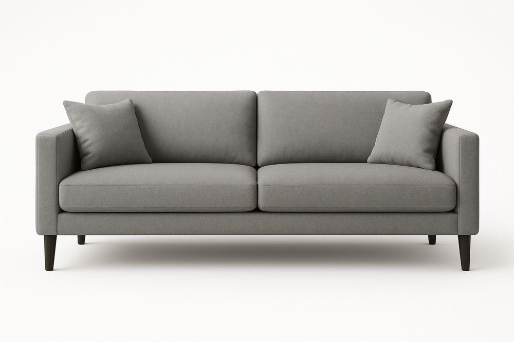 Zweisitzer Sofa Stoff grau