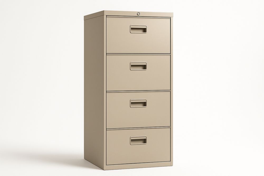 Metall Aktenregal 4 Schubladen Beige