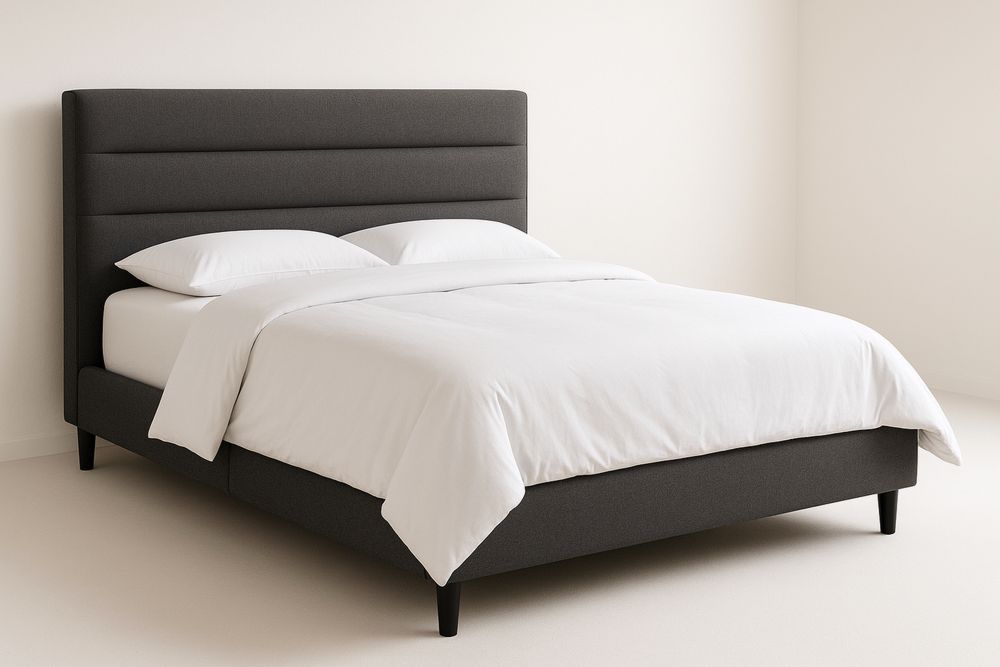 Polsterbett Doppelbett 200x160cm Massivholzstruktur Stoff Grau