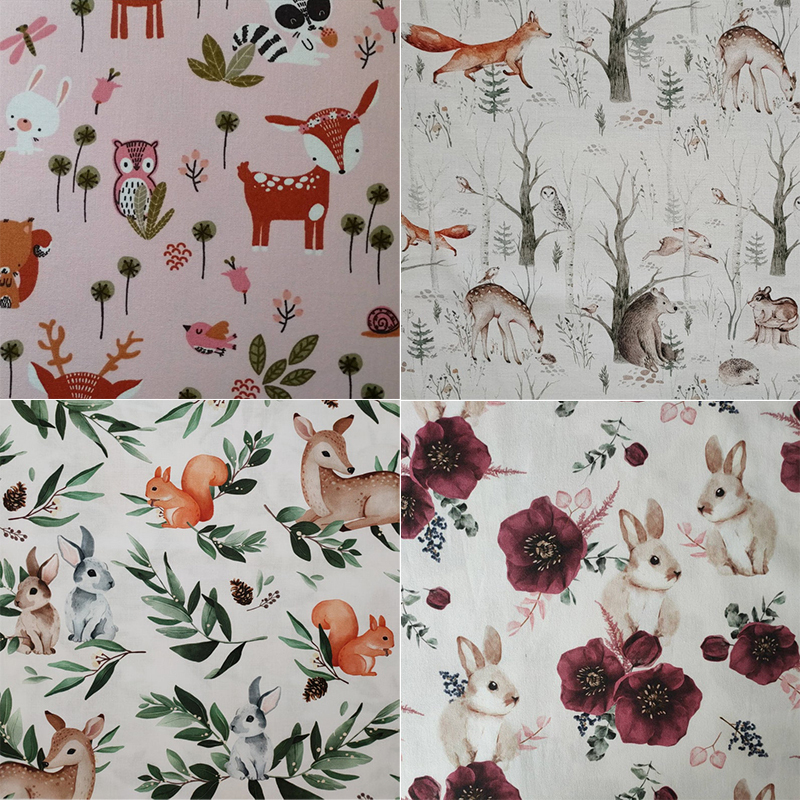 Applique murale semi-circulaire, abat-jour en pur coton à motif animalier