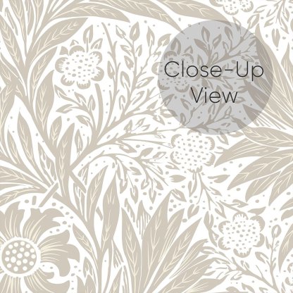 Papier peint élégant beige et vert souci