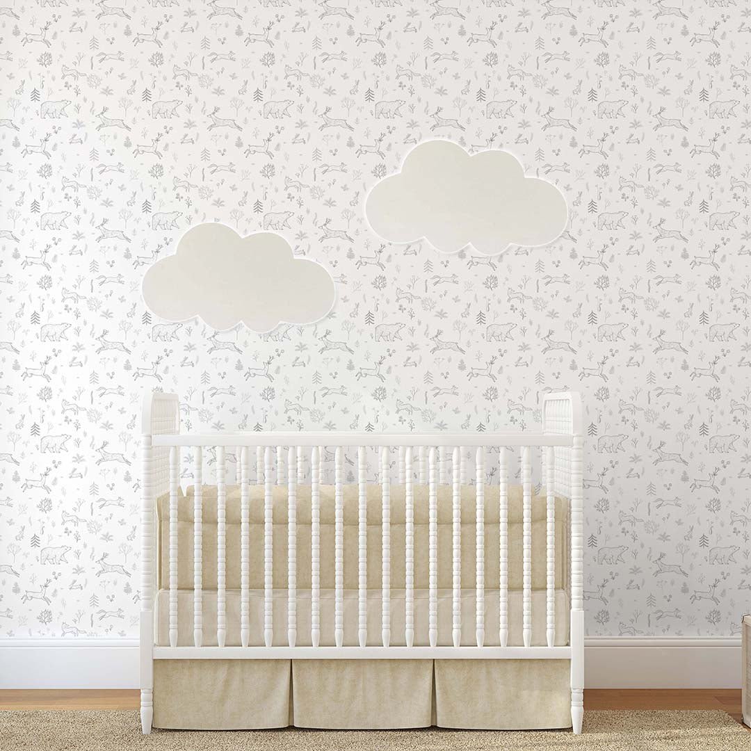 Papier peint animaux de la forêt grise