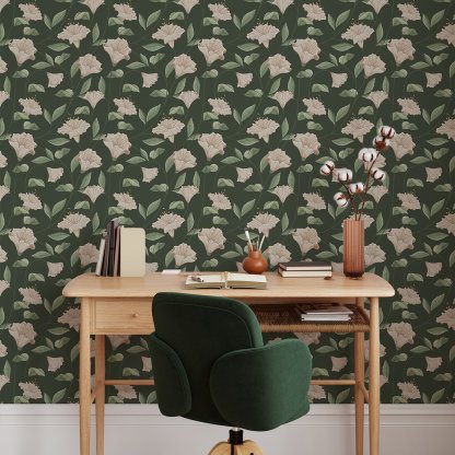 Papier peint campanule beige