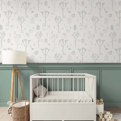 Papier peint Forêt d'arbres verts