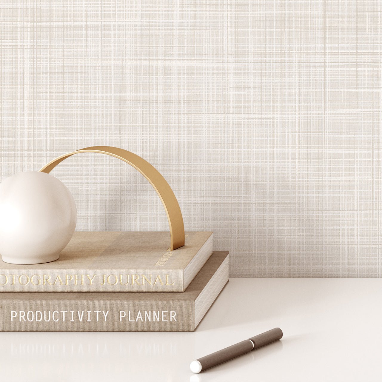 Papier peint neutre texturé lin beige