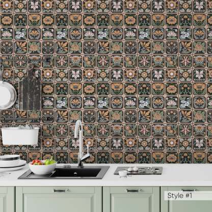 Papier peint vintage à motifs floraux