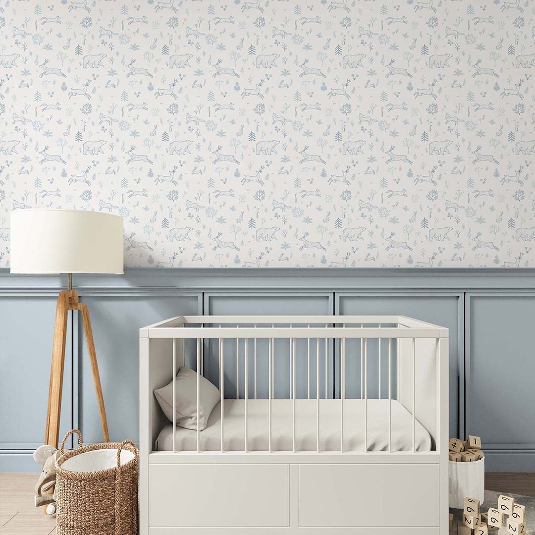 Papier peint Animaux de la forêt bleue