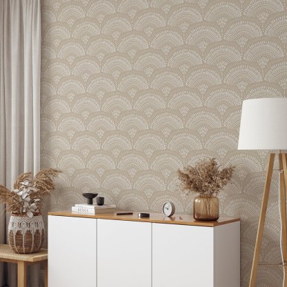Papier peint éventail africain beige
