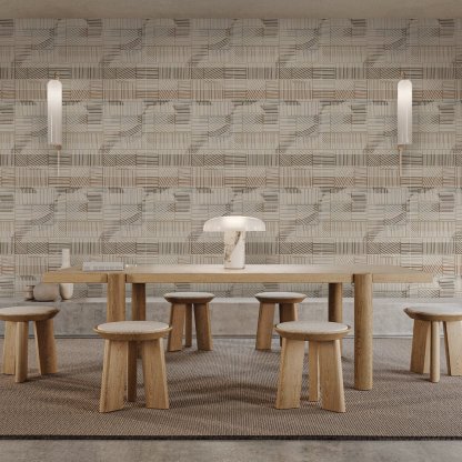 Papier peint à rayures beiges