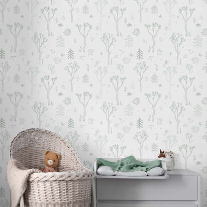 Papier peint Forêt d'arbres verts