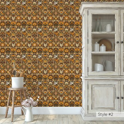 Papier peint vintage à motifs floraux