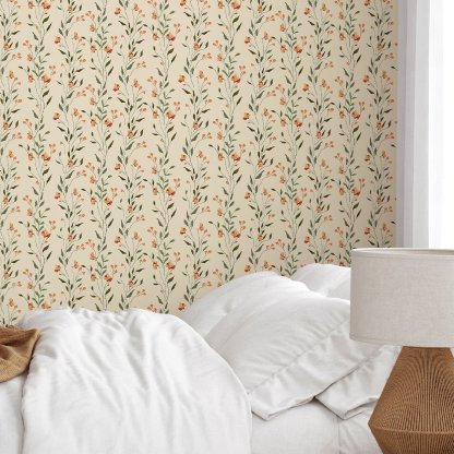 Papier peint à mini-fleurs jaunes