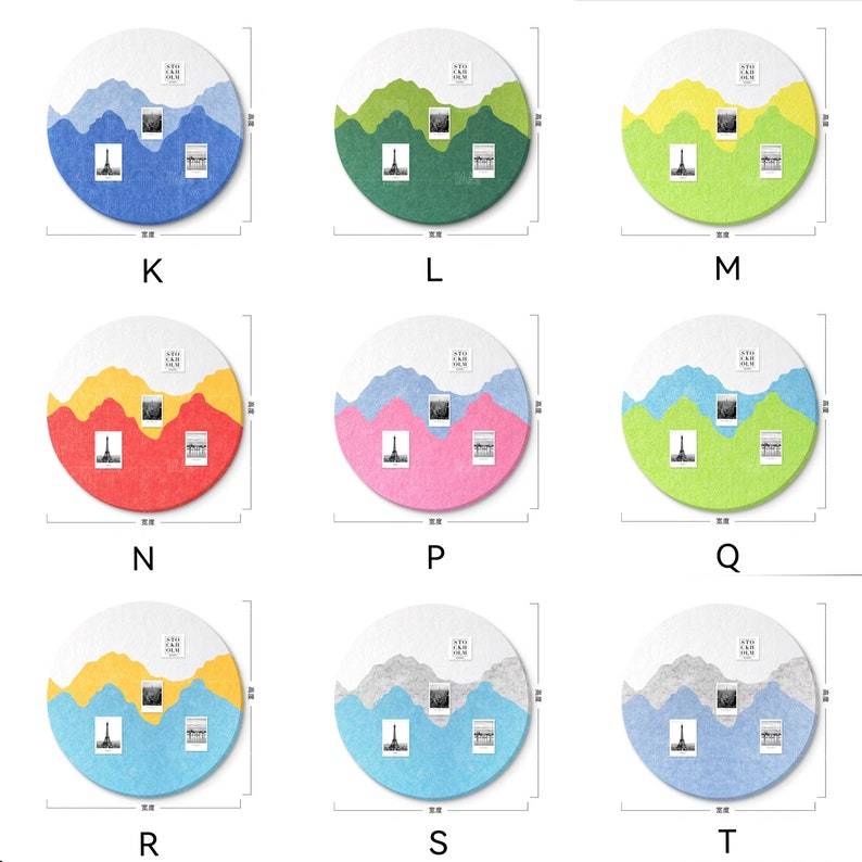 Tableau de messages rond liège insonorisant feutrine décorative