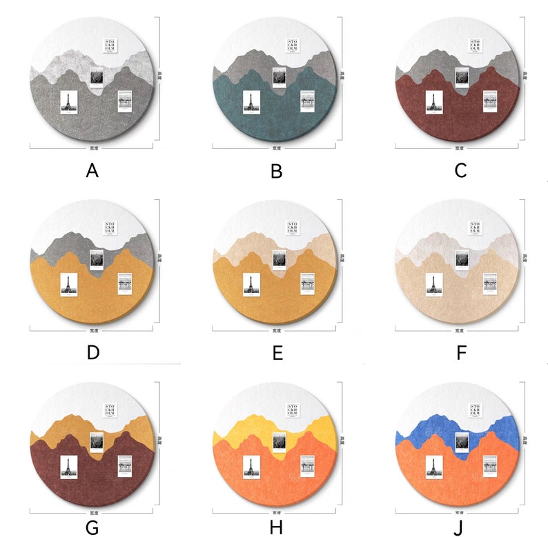 Tableau de messages rond liège insonorisant feutrine décorative