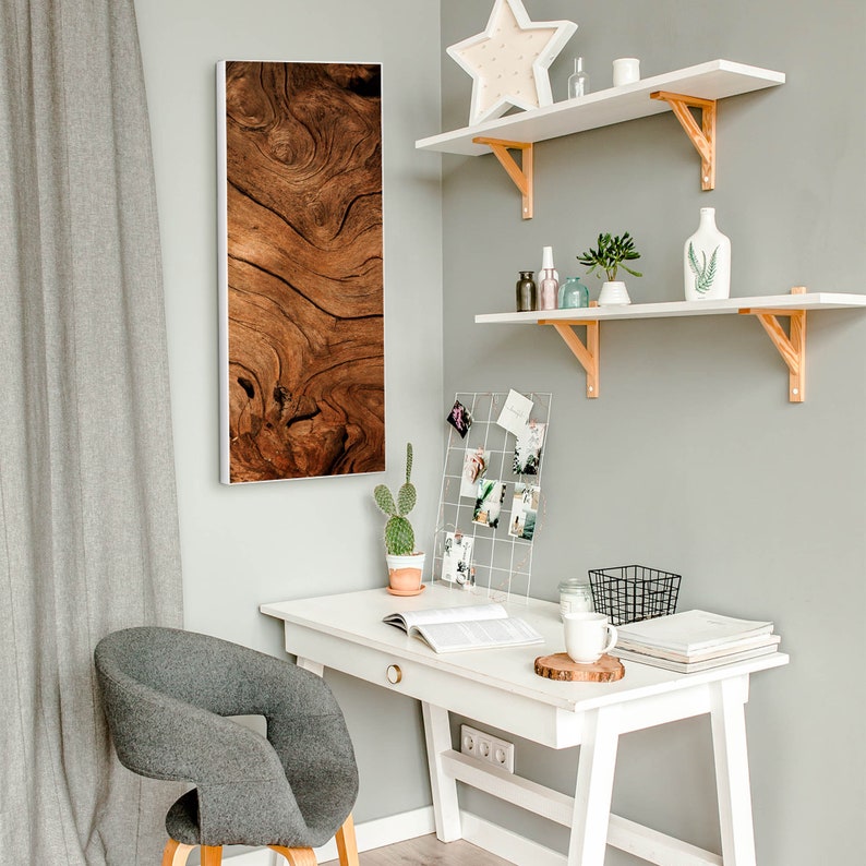 Tableau de messages magnétique mural motif bois sec