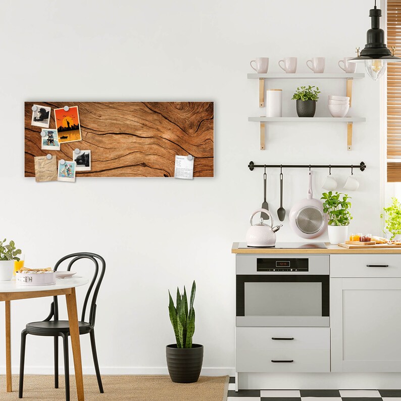 Tableau de messages magnétique mural motif bois sec