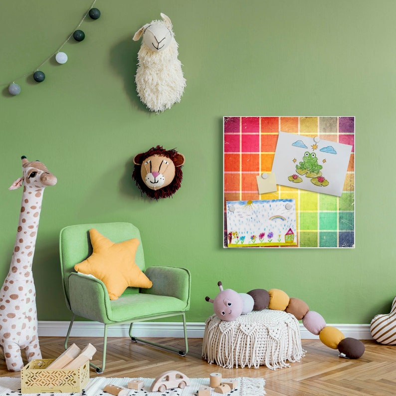 Tableau de messages magnétique mural motif vitrail