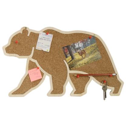 Tableau de messages mural liège moderne forme ours souvenirs