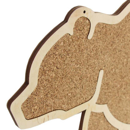 Tableau de messages mural liège moderne forme ours souvenirs