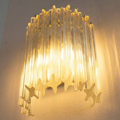 Ensemble de deux appliques murales prismatiques en verre, style rétro