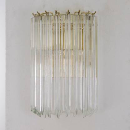 Ensemble de deux appliques murales prismatiques en verre, style rétro