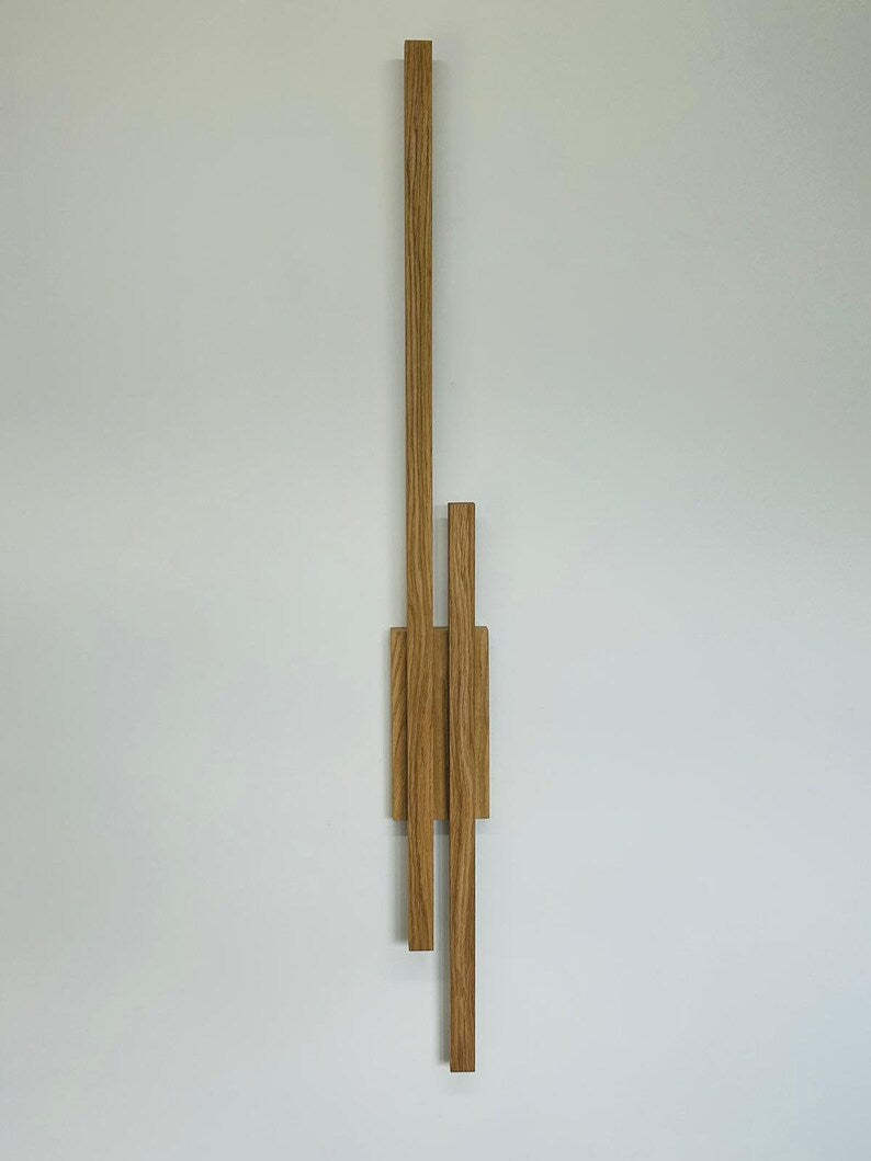 Applique murale LED en chêne, style minimaliste moderne