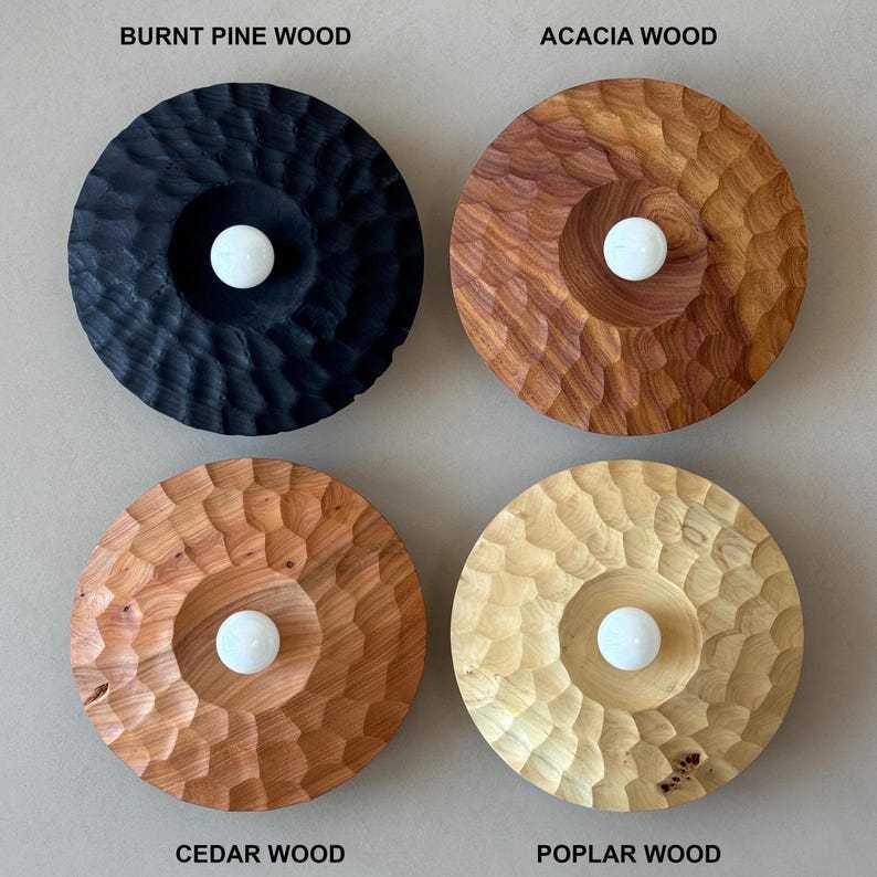 Applique murale ronde en bois, design minimaliste