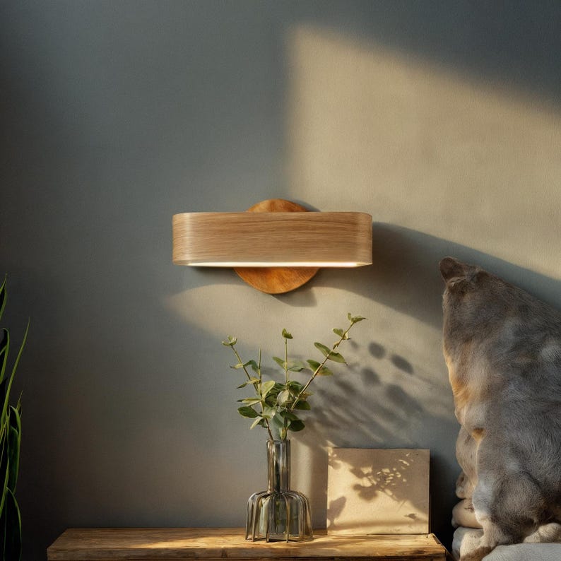 Applique murale en bois, éclairage minimaliste