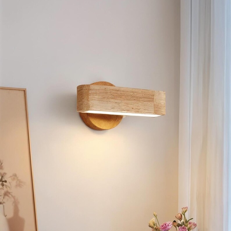 Applique murale en bois, éclairage minimaliste