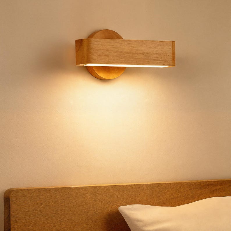 Applique murale en bois, éclairage minimaliste