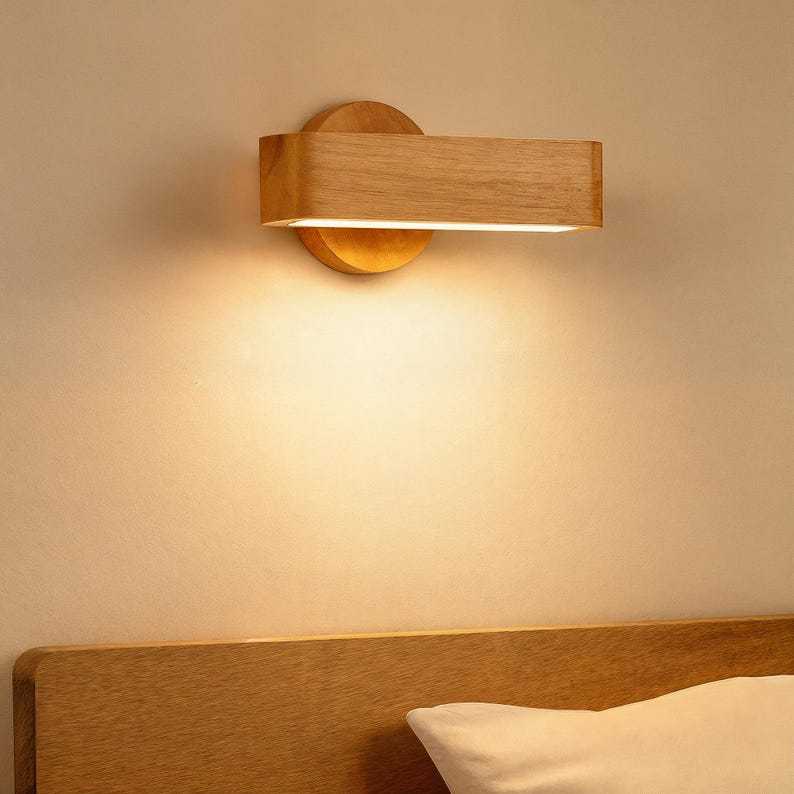 Applique murale en bois, éclairage minimaliste