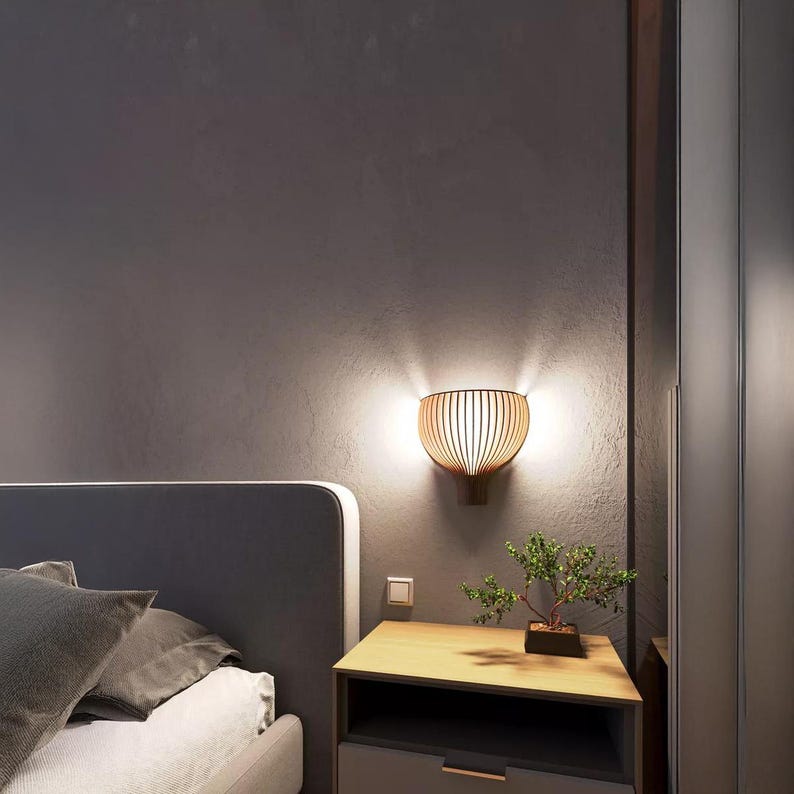 Applique murale en bois, applique murale moderne, applique murale en bois naturel, luminaire mural LED G9, éclairage mural scandinave, applique murale décorative