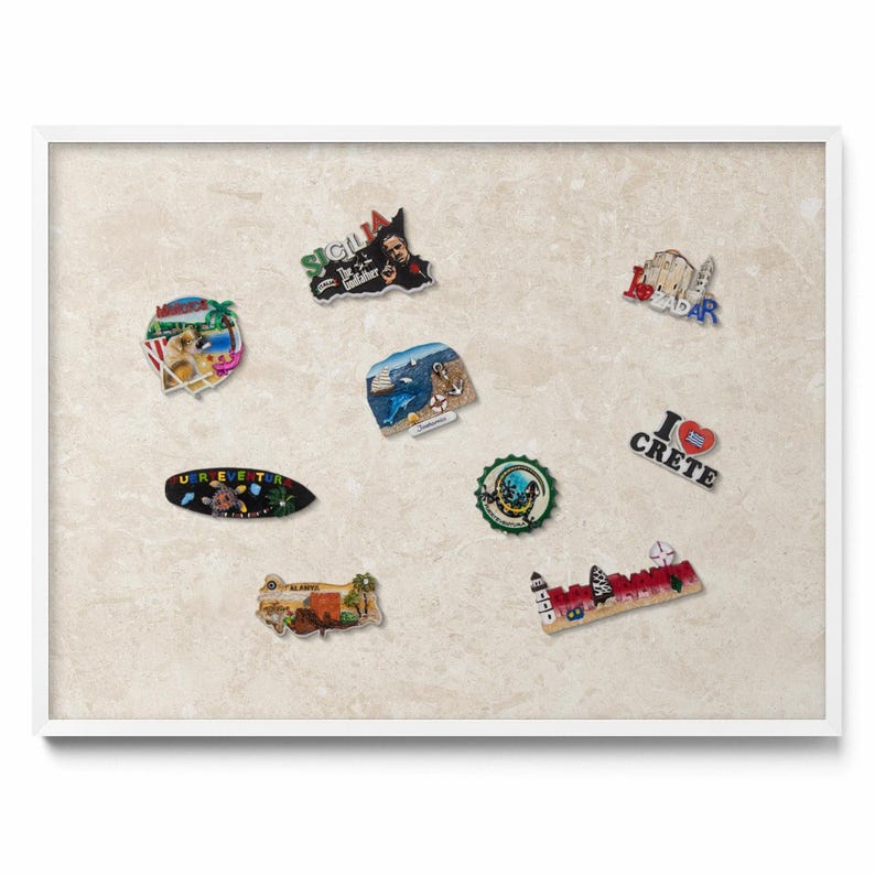 Tableau de messages magnétique mural pierre beige clair