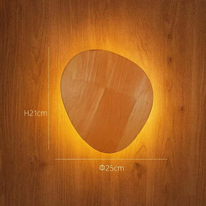 Applique murale LED en bois - applique en bois ronde ou ovale minimaliste pour chambre à coucher, couloir ou bureau | Décoration en bois naturel clair et chaud