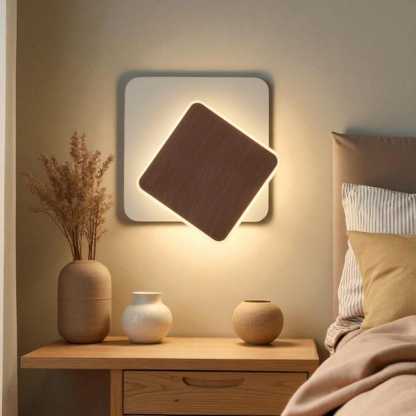 Applique murale moderne en bois à LED, lumière d'ambiance chaleureuse