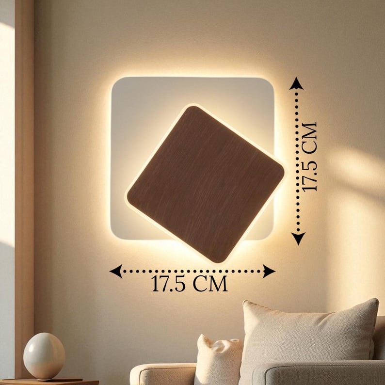 Applique murale moderne en bois à LED, lumière d'ambiance chaleureuse