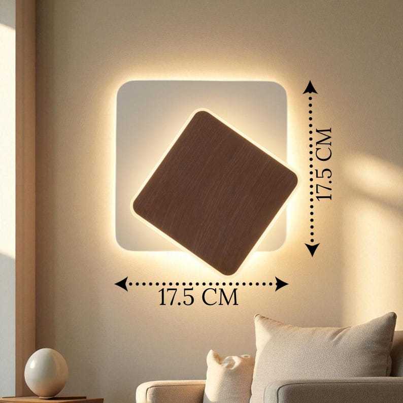 Applique murale moderne en bois à LED, lumière d'ambiance chaleureuse