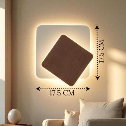 Applique murale moderne en bois à LED, lumière d'ambiance chaleureuse