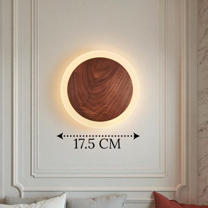 Applique murale moderne en bois à LED, lumière d'ambiance chaleureuse