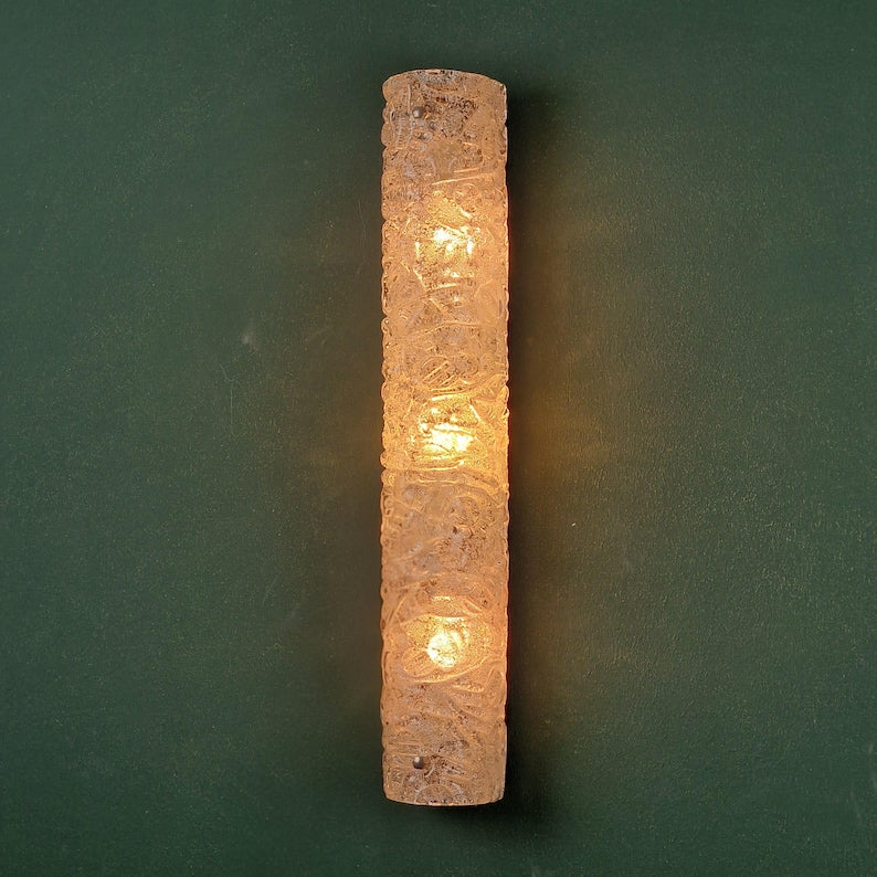 Applique murale rétro, verre texturé dépoli