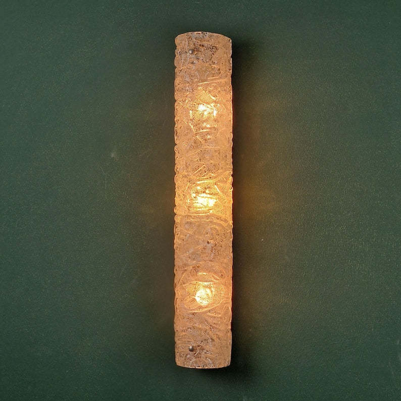 Applique murale rétro, verre texturé dépoli