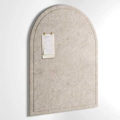 Tableau de messages en feutrine beige forme arquée pliable