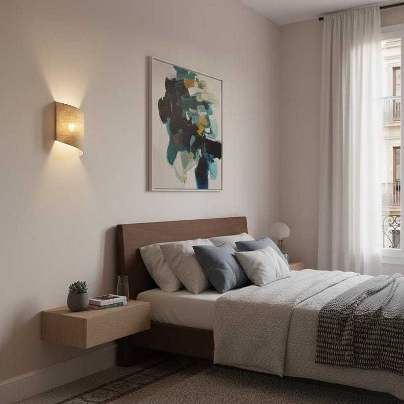 Applique murale arc en spirale de lin, à brancher