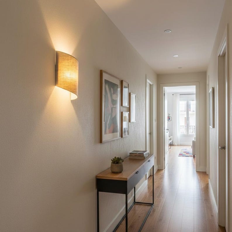 Applique murale arc en spirale de lin, à brancher