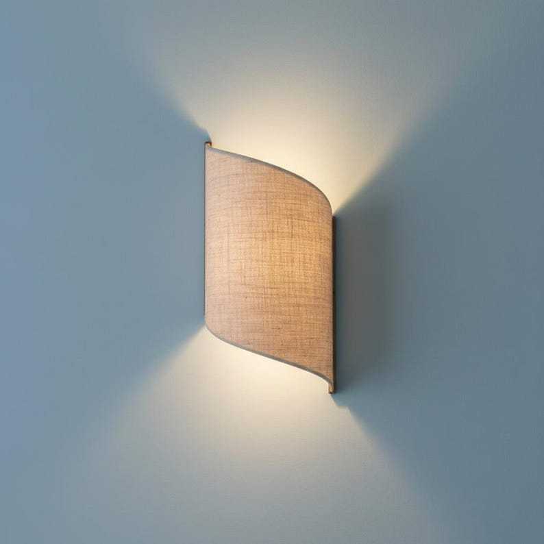 Applique murale arc en spirale de lin, à brancher