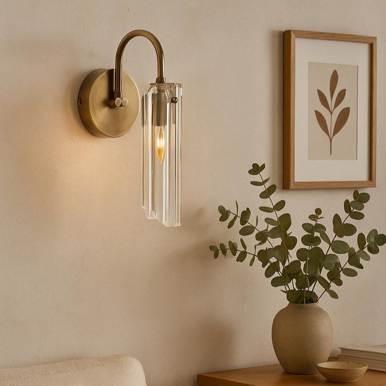 Appliques murales en verre et bronze de style romain, éclairage intérieur