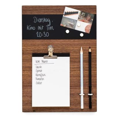 Tableau d'affichage en bois mini chêne – petit tableau d'affichage cadeau bureau, cuisine, entrée, couloir – également en noyer et chêne fumé organisateur mural