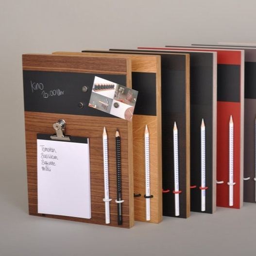 Tableau d'affichage en bois mini chêne – petit tableau d'affichage cadeau bureau, cuisine, entrée, couloir – également en noyer et chêne fumé organisateur mural